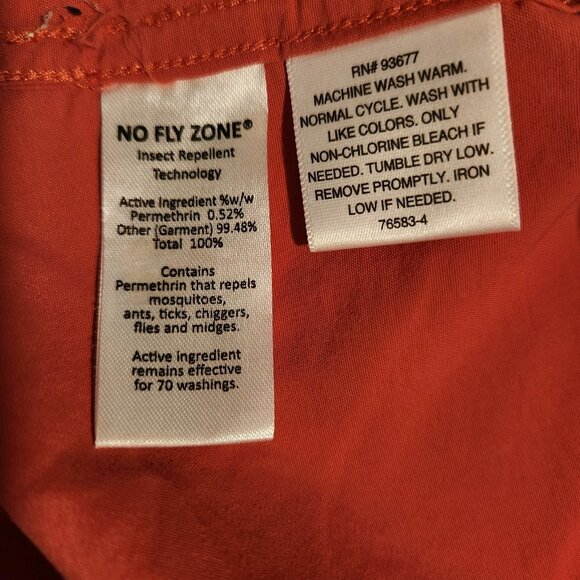 St. John's Bay Outdoor Shirt No Fly Zone Insect Repellent Vented Red Large NEW - Picture 9 of 10